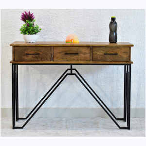 CASINO Console Hall Table-Natural Brown