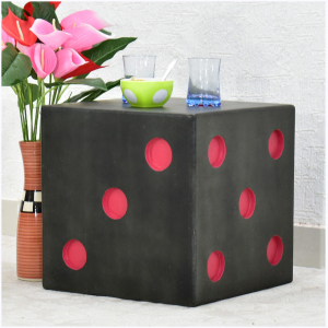 pink Cube/Dice Side Bar Table